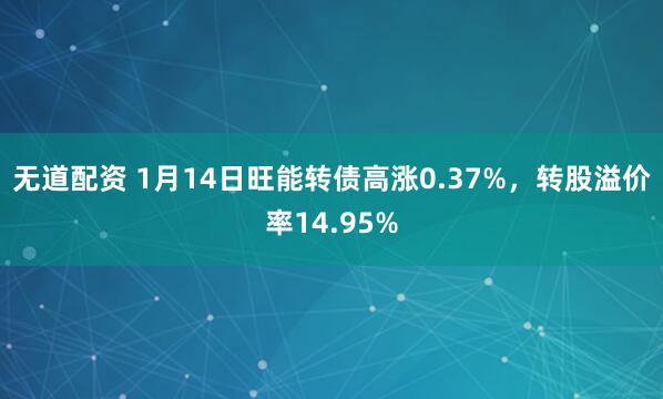 无道配资 1月14日旺能转债高涨0.37%，转股溢价率14.95%